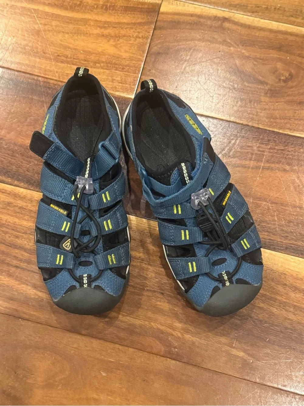 Keen Kids Navy Blue Outdoor Sandals with Yellow Accents